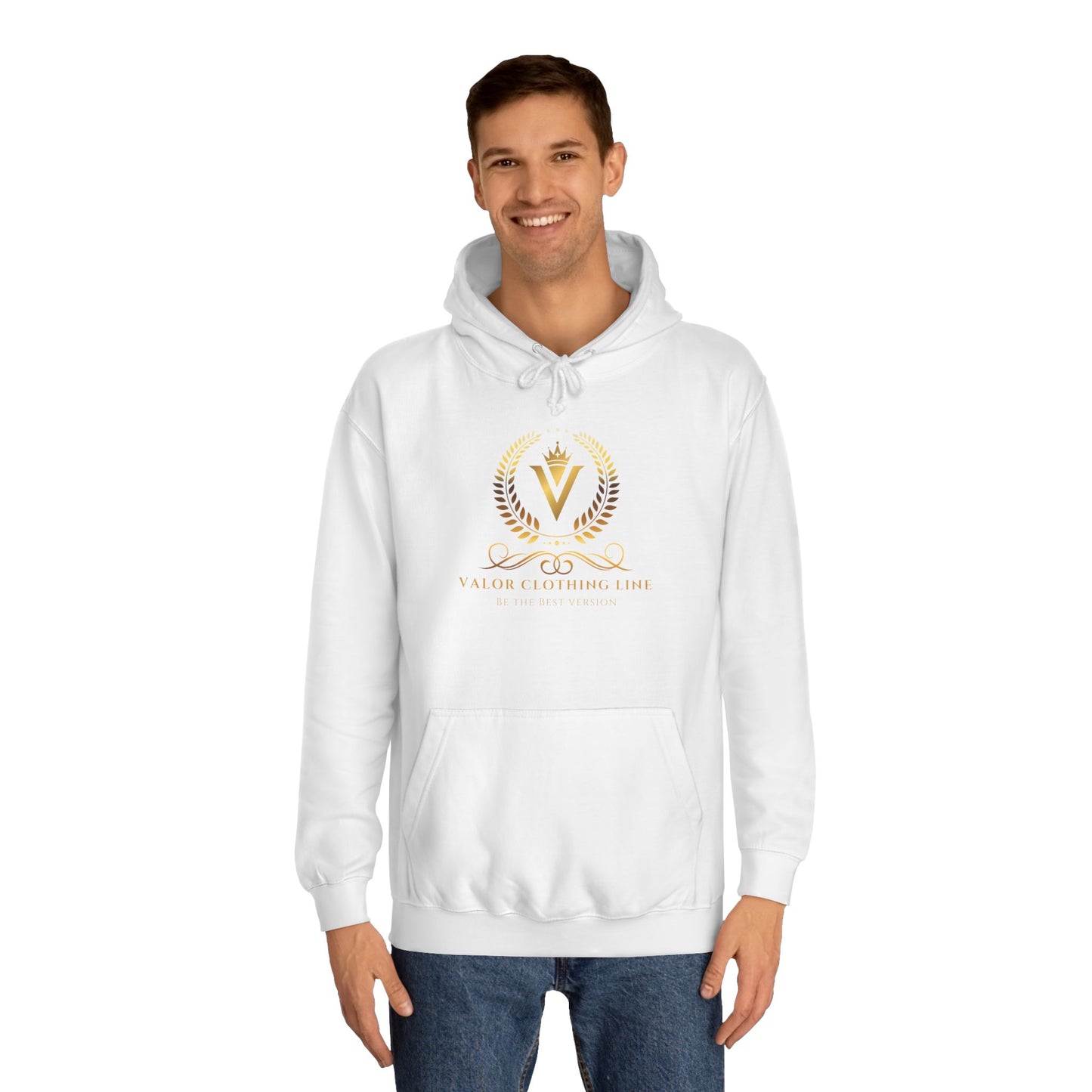 Valor Clothing Line Hoodie Mens (white)